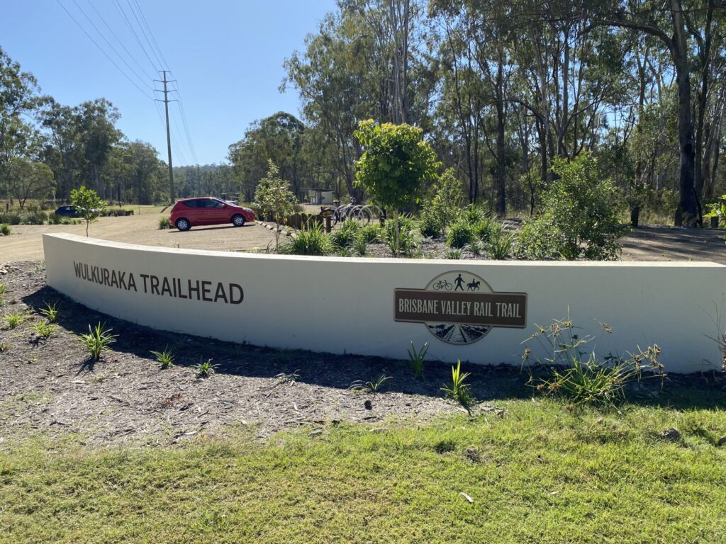 Construction of trailhead on Brisbane Valley Rail Trail