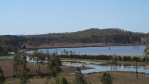 Near Boynedale, trail skirts Lake Awoonga, as the line had to be relocated [2018]
