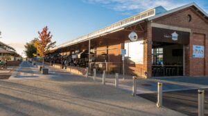 The classic goods shed serves multiple purposes in its restored state [2021]