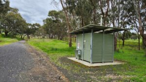 Toilets are at regular intervals, this one between Homewood and Yea [2022]
